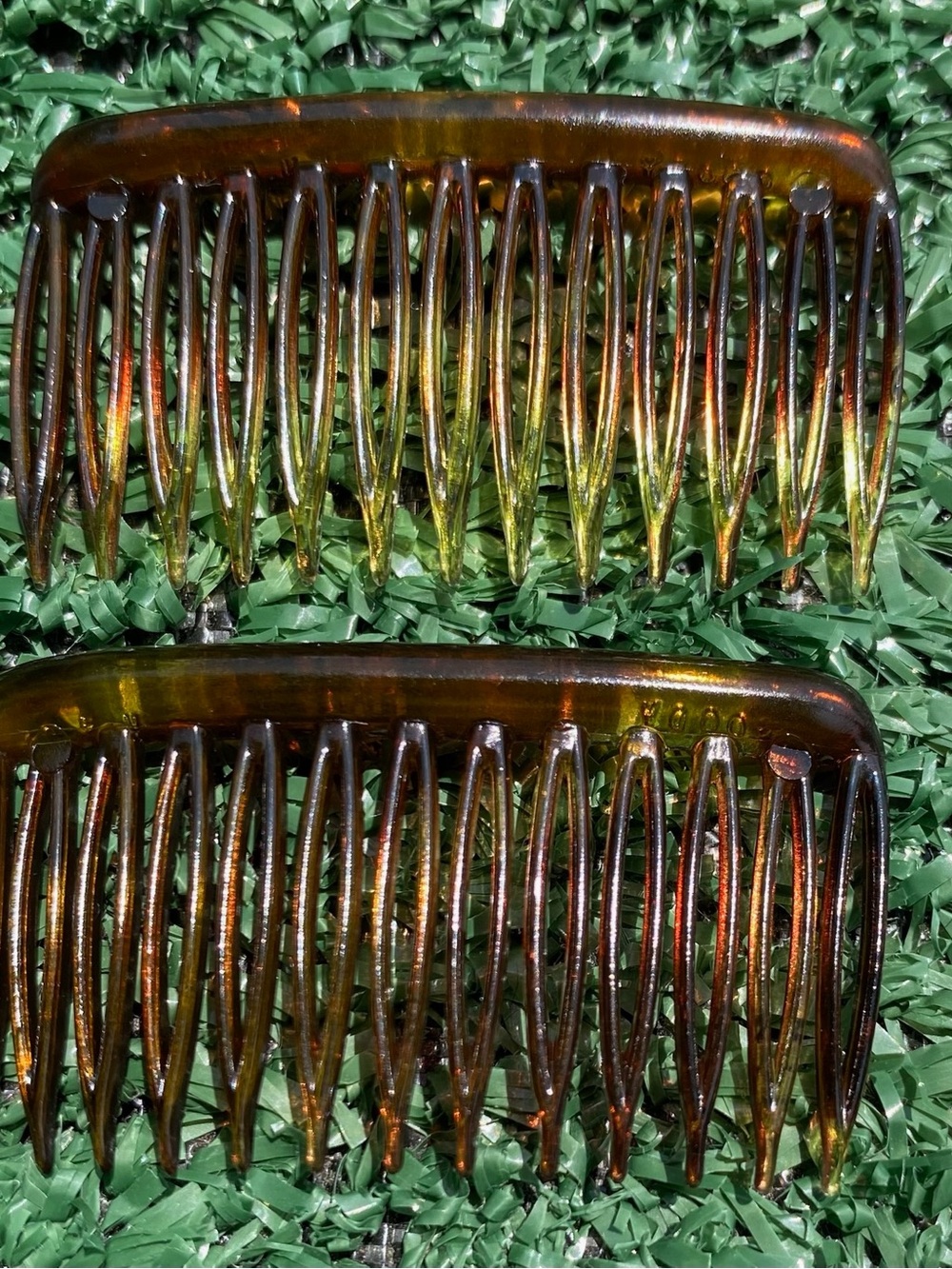 Vintage 80’s Set of 2 Goody Small 1.75” Faux Tortoise Shell Hair Combs USA Made